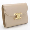 Celine Small Flap Wallet Triomphe Trifold Shiny Calfskin