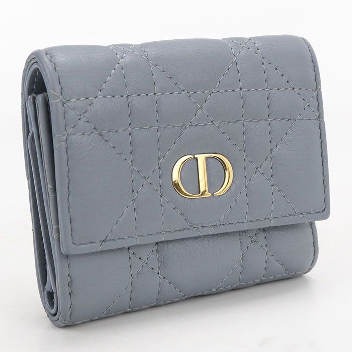Dior Hibiscus Wallet Caro Trifold Calfskin