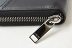 Dior Homme Wallet Zip Around Leather Logo Embroidery Black Round — view 4