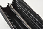 Dior Homme Wallet Zip Around Leather Logo Embroidery Black Round — view 6