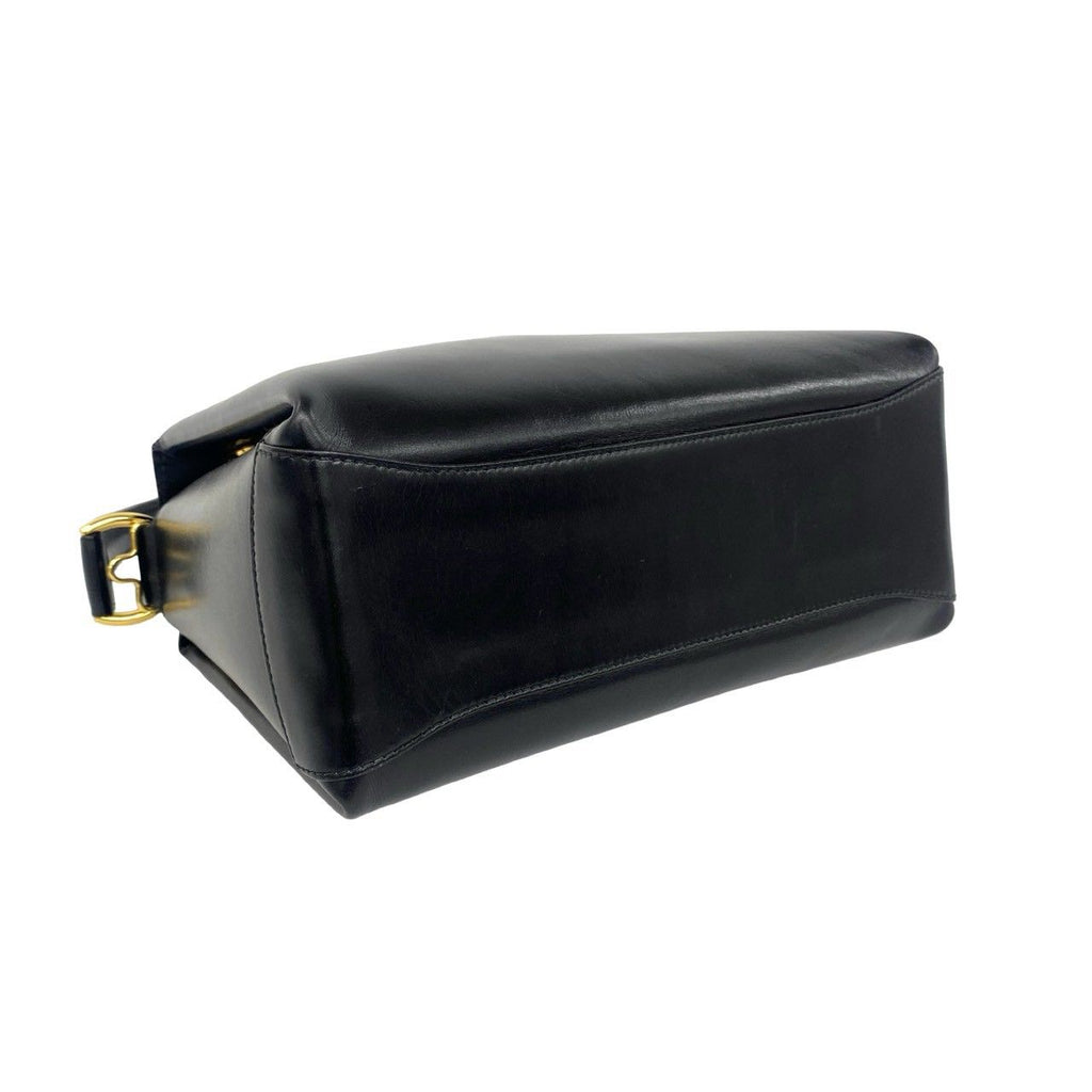 Gucci Vintage Bamboo Leather 2-Way Shoulder Bag Black — view 6