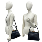 Gucci Vintage Bamboo Leather 2-Way Shoulder Bag Black — view 2