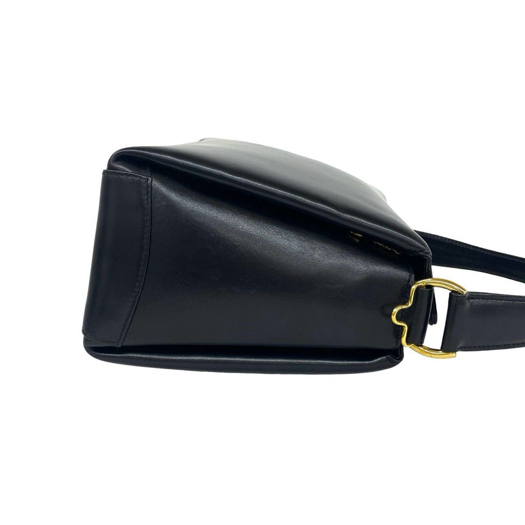 Gucci Vintage Bamboo Leather 2-Way Shoulder Bag Black — view 5