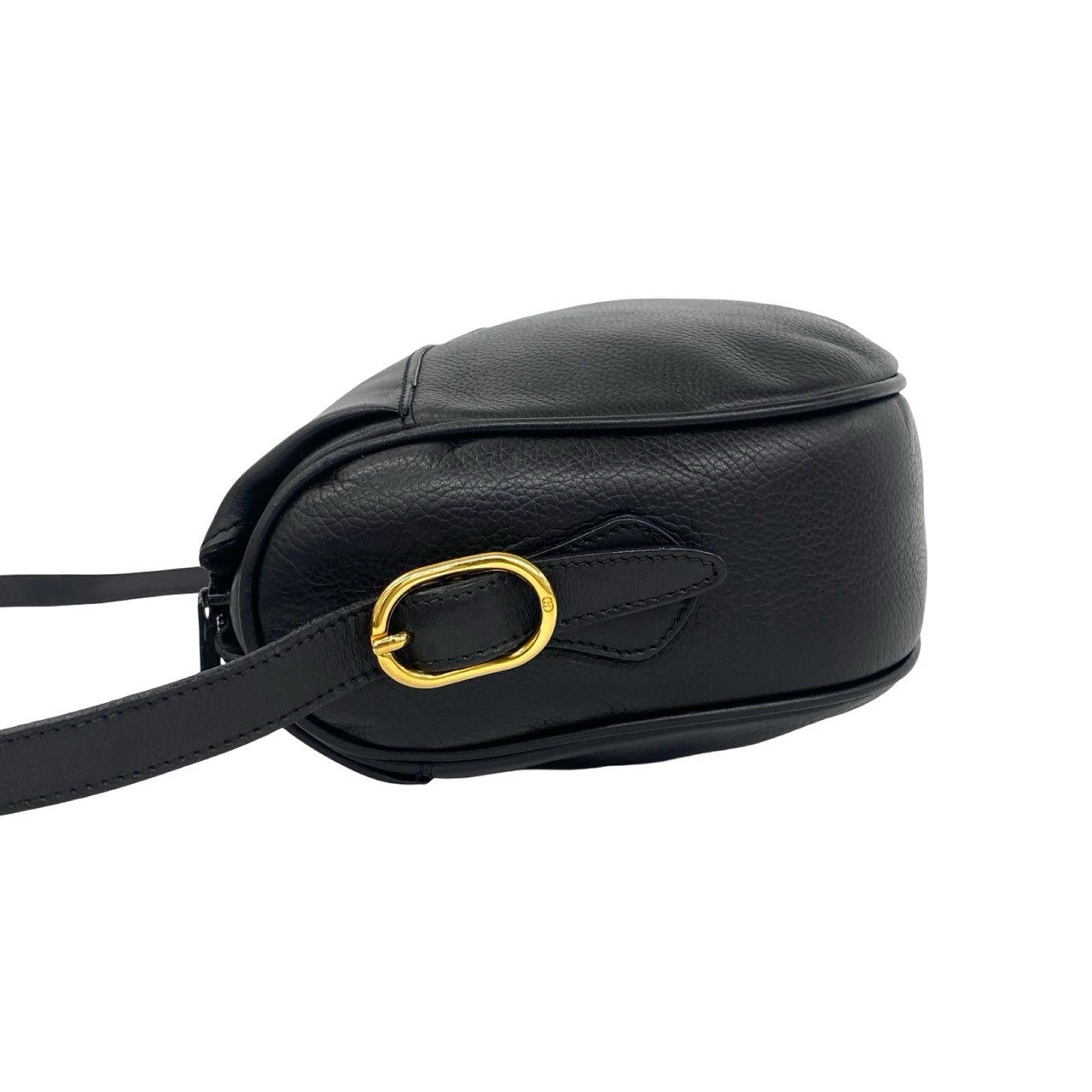 Gucci Vintage GG Logo Leather Shoulder Bag Pochette Crossbody Black — view 5