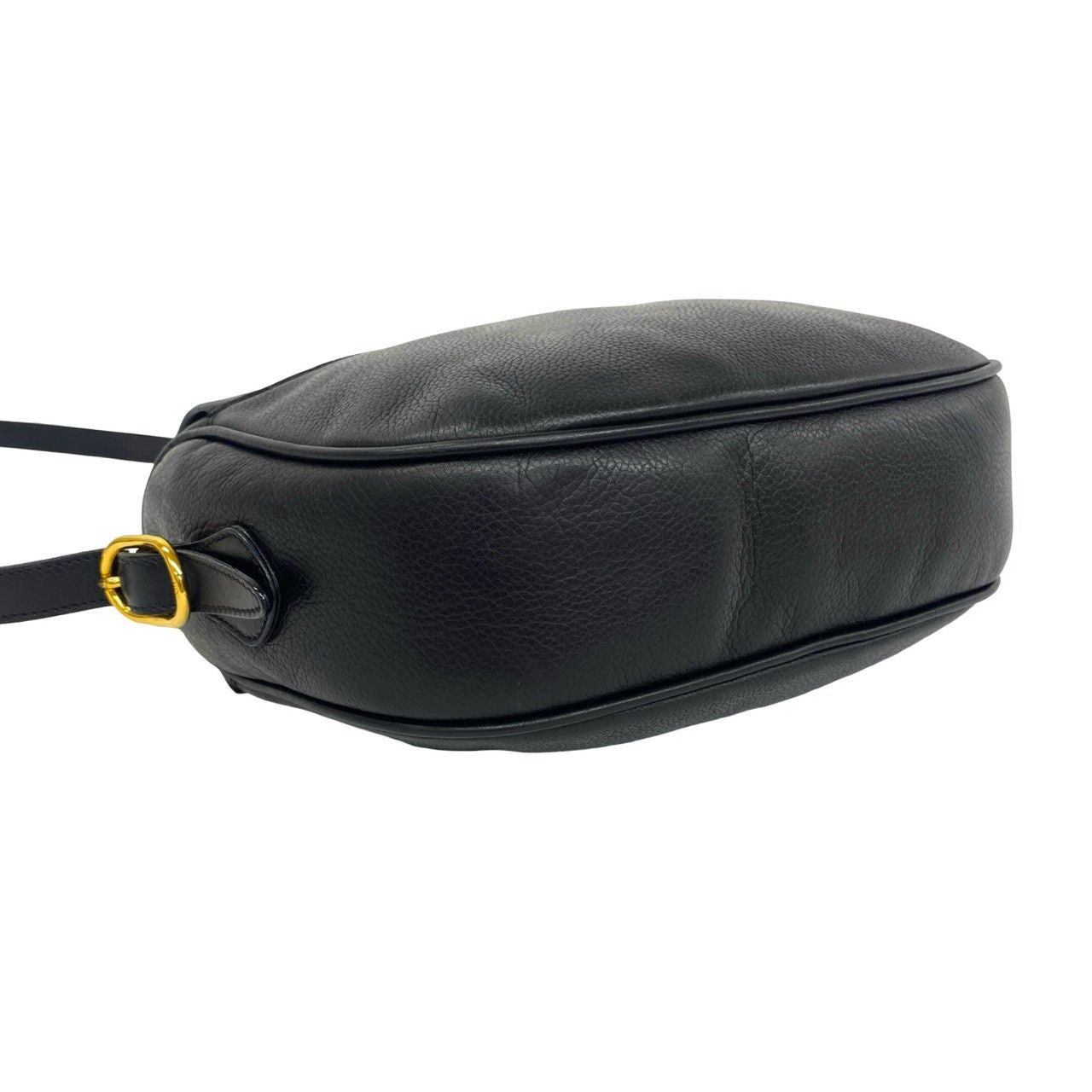 Gucci Vintage GG Logo Leather Shoulder Bag Pochette Crossbody Black — view 7