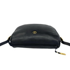 Gucci Vintage GG Logo Leather Shoulder Bag Pochette Crossbody Black — view 4