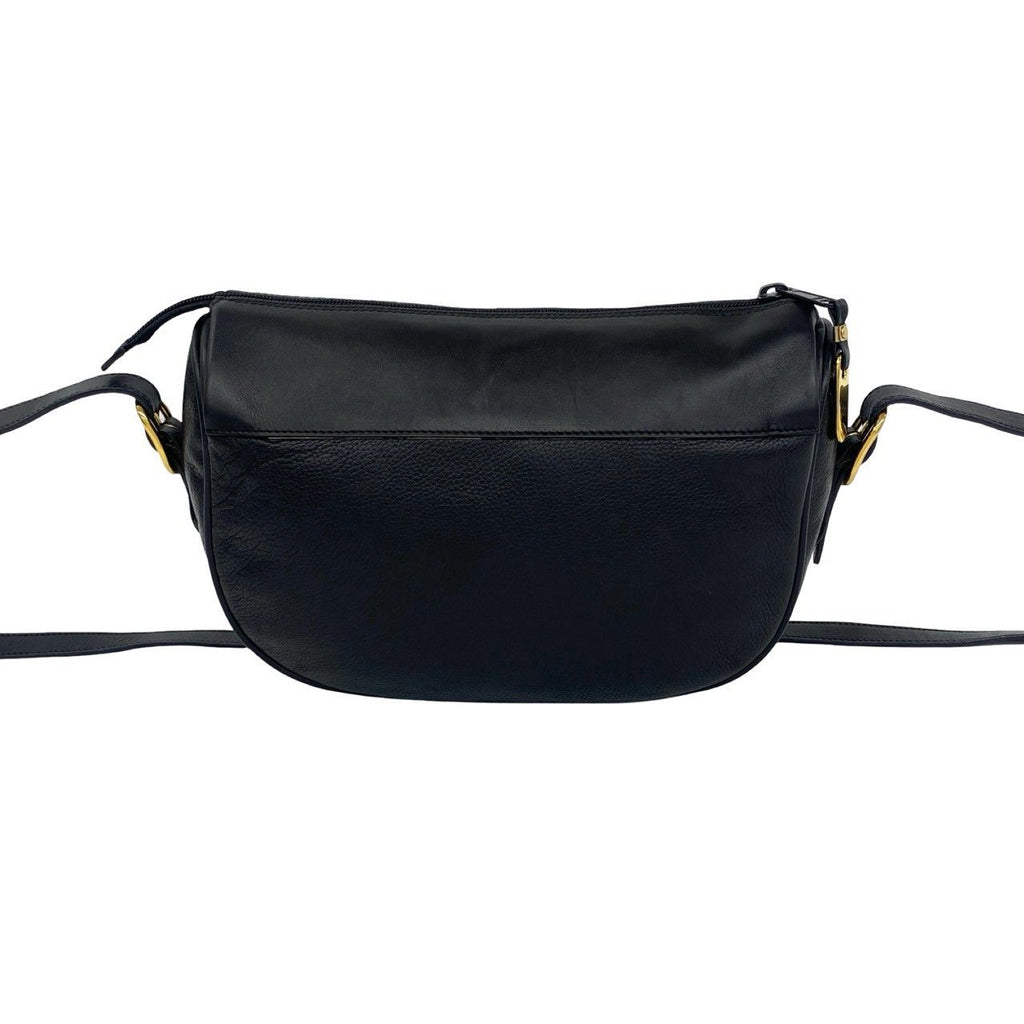 Gucci Vintage GG Logo Leather Shoulder Bag Pochette Crossbody Black — view 3