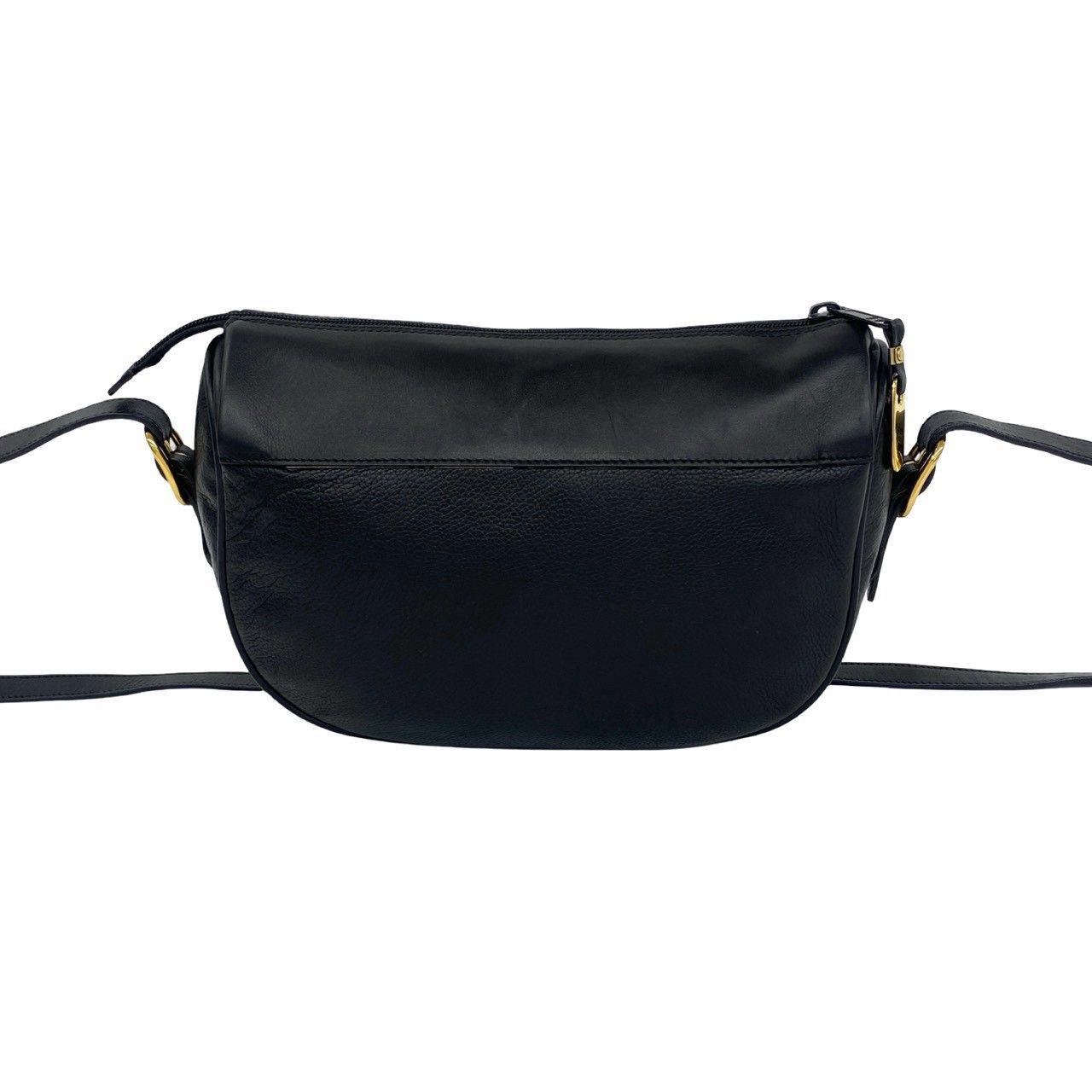 Gucci Vintage GG Logo Leather Shoulder Bag Pochette Crossbody Black — view 3