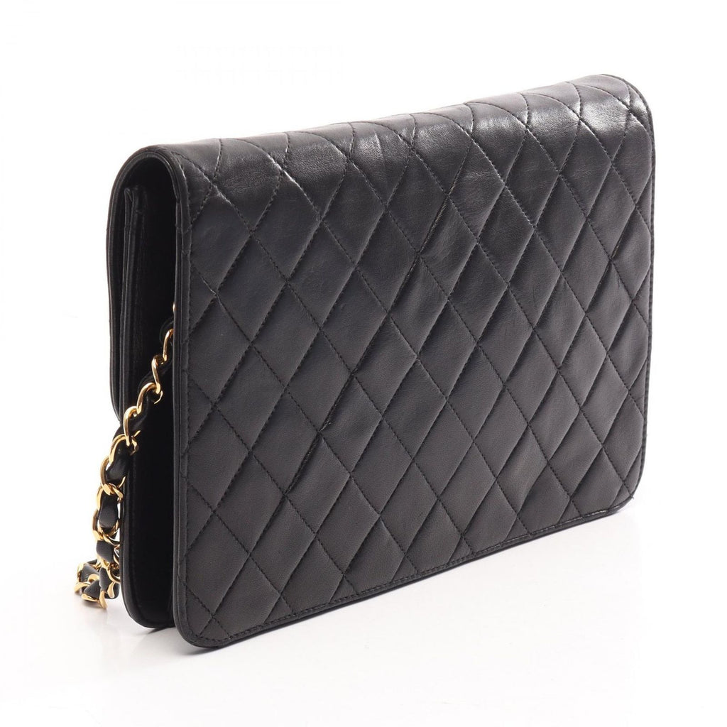 Chanel Shoulder Bag Quilted Black Lambskin Push Lock Chain — view 2
