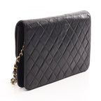 Chanel Shoulder Bag Quilted Black Lambskin Push Lock Chain — view 2