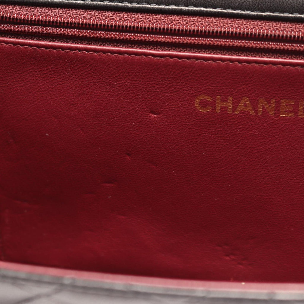 Chanel Shoulder Bag Quilted Black Lambskin Push Lock Chain — view 7