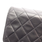 Chanel Shoulder Bag Quilted Black Lambskin Push Lock Chain — view 8