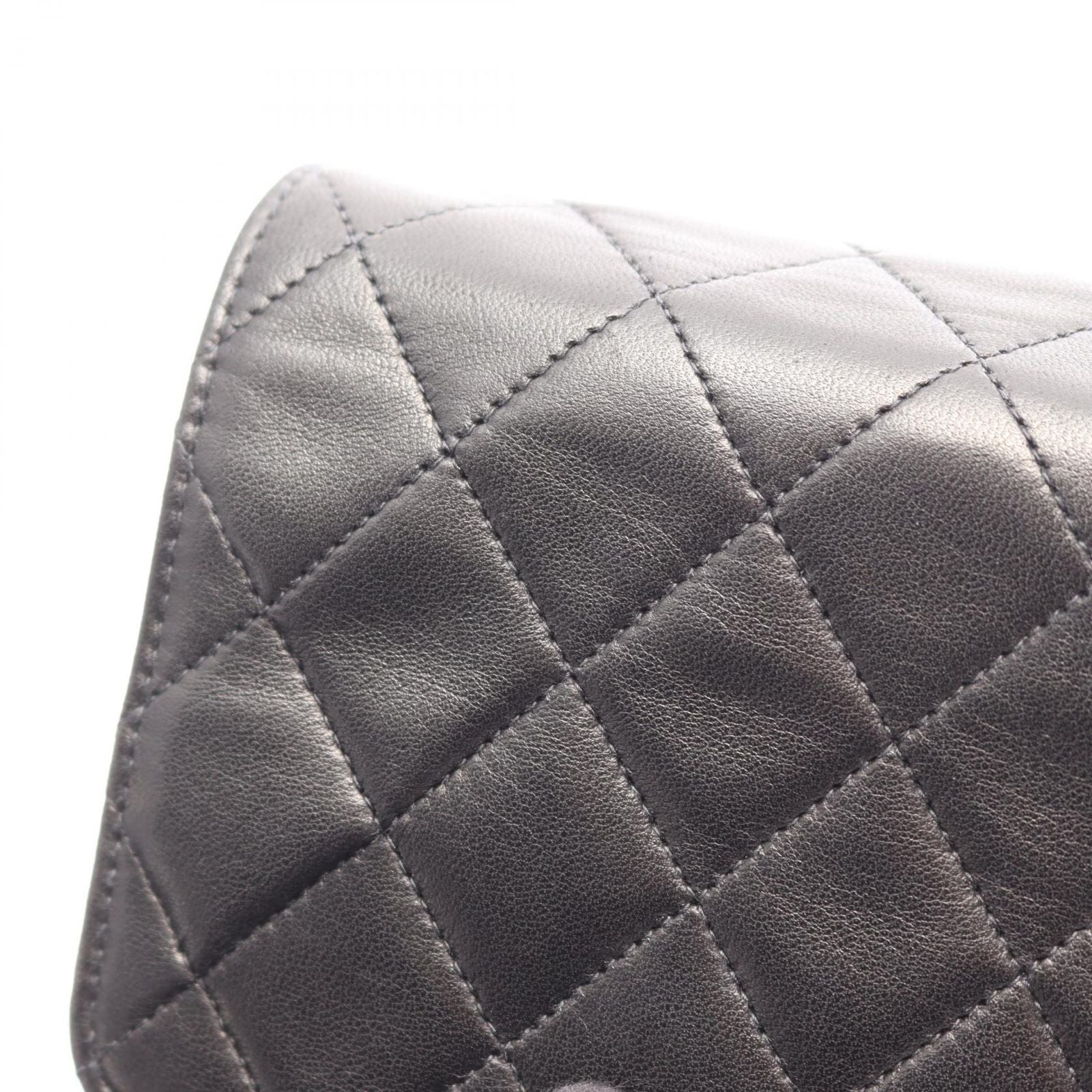 Chanel Shoulder Bag Quilted Black Lambskin Push Lock Chain — view 8
