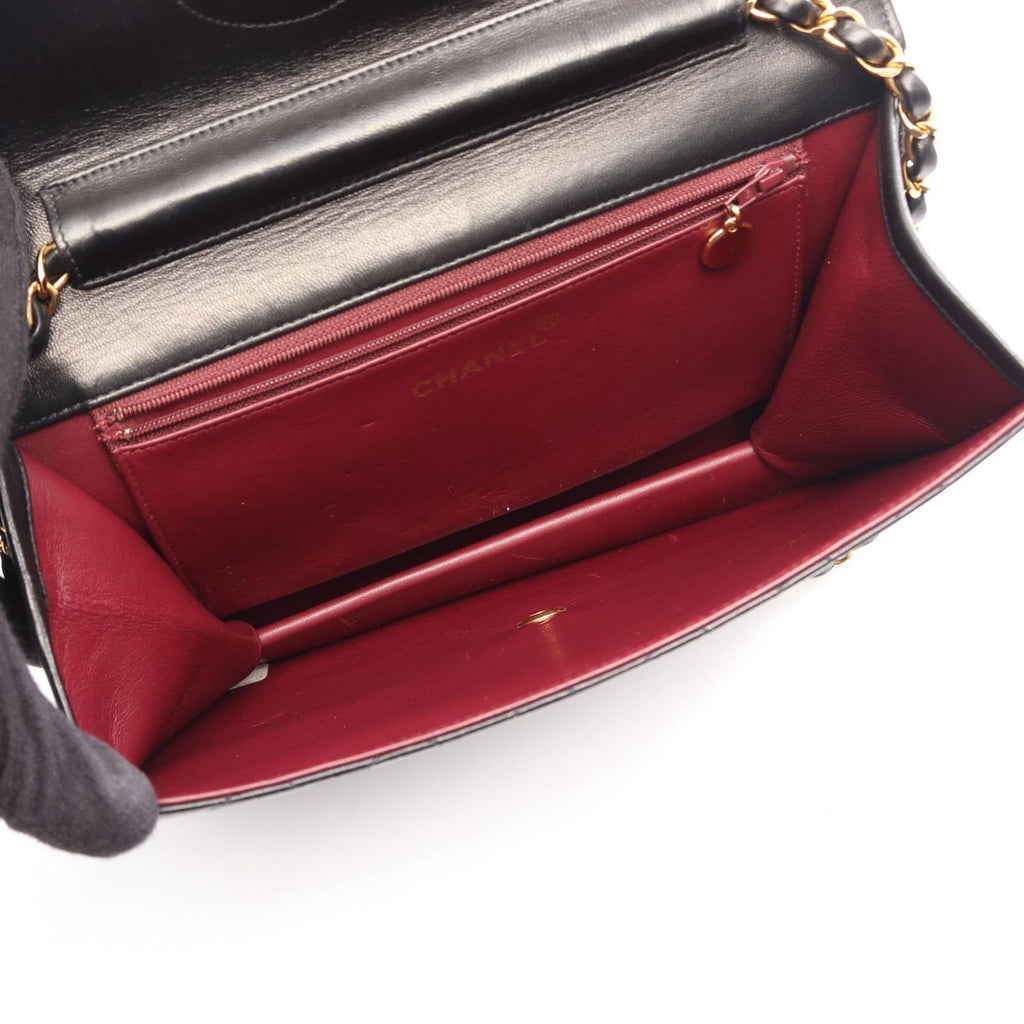 Chanel Shoulder Bag Quilted Black Lambskin Push Lock Chain — view 3