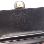 Chanel Shoulder Bag Quilted Single Flap Push Lock Black Lambskin Chain — view 6