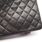Chanel Shoulder Bag Quilted Single Flap Push Lock Black Lambskin Chain — view 8