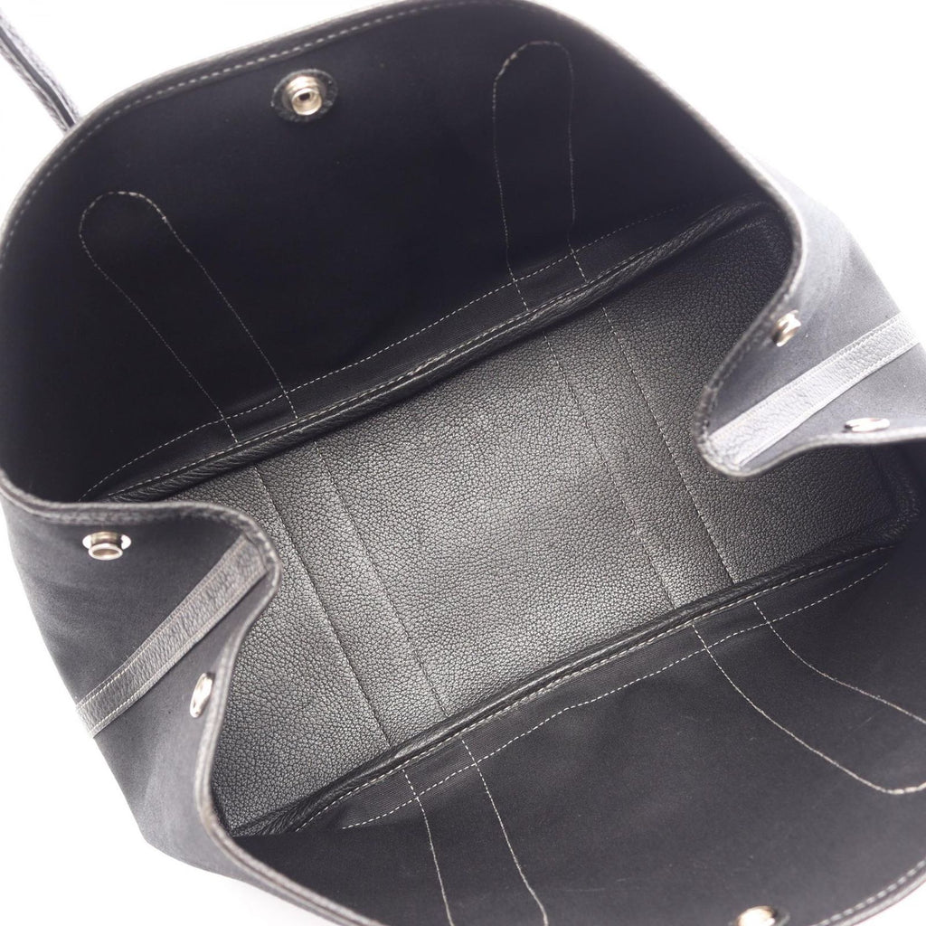 Hermes Tote Bag Garden Party PM Black Leather — view 3