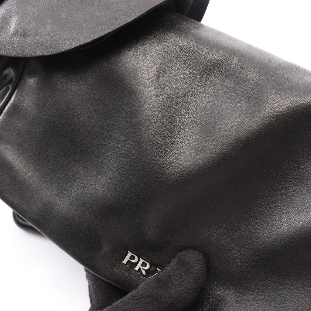 Prada Shoulder Bag Nappa S Frill Black Leather Chain Handle — view 8