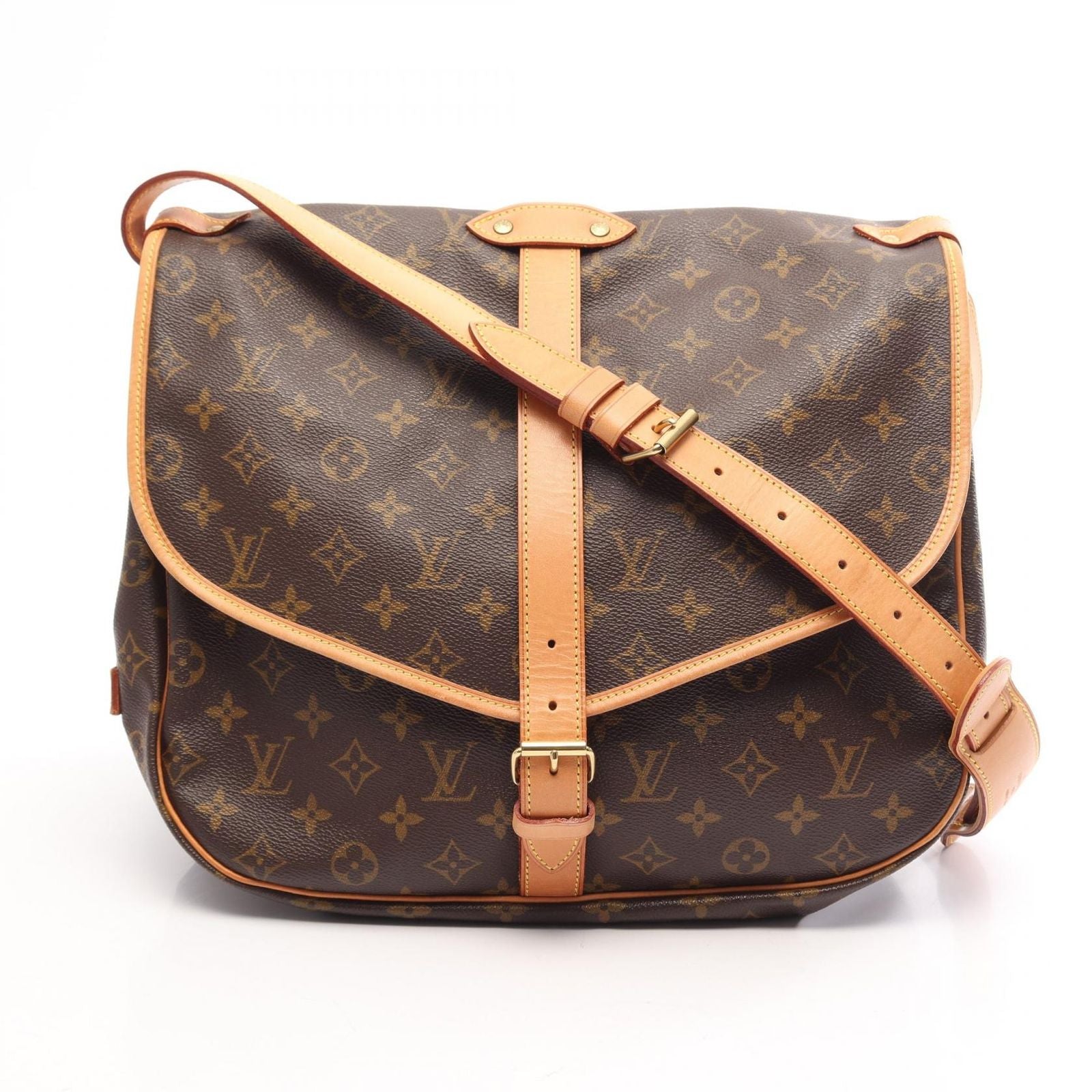 Louis Vuitton Shoulder Bag Saumur 35 Monogram Canvas Leather
