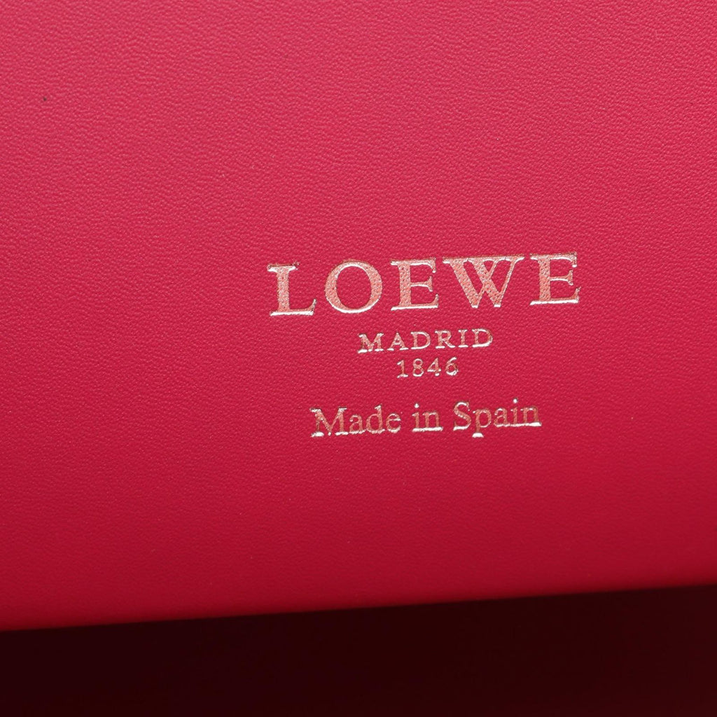 Loewe Tote Bag Leo Anagram Magenta Orange Leather Perforated — view 4