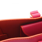 Loewe Tote Bag Leo Anagram Magenta Orange Leather Perforated — view 6