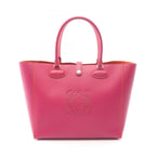 Loewe Tote Bag Leo Anagram Magenta Orange Leather Perforated