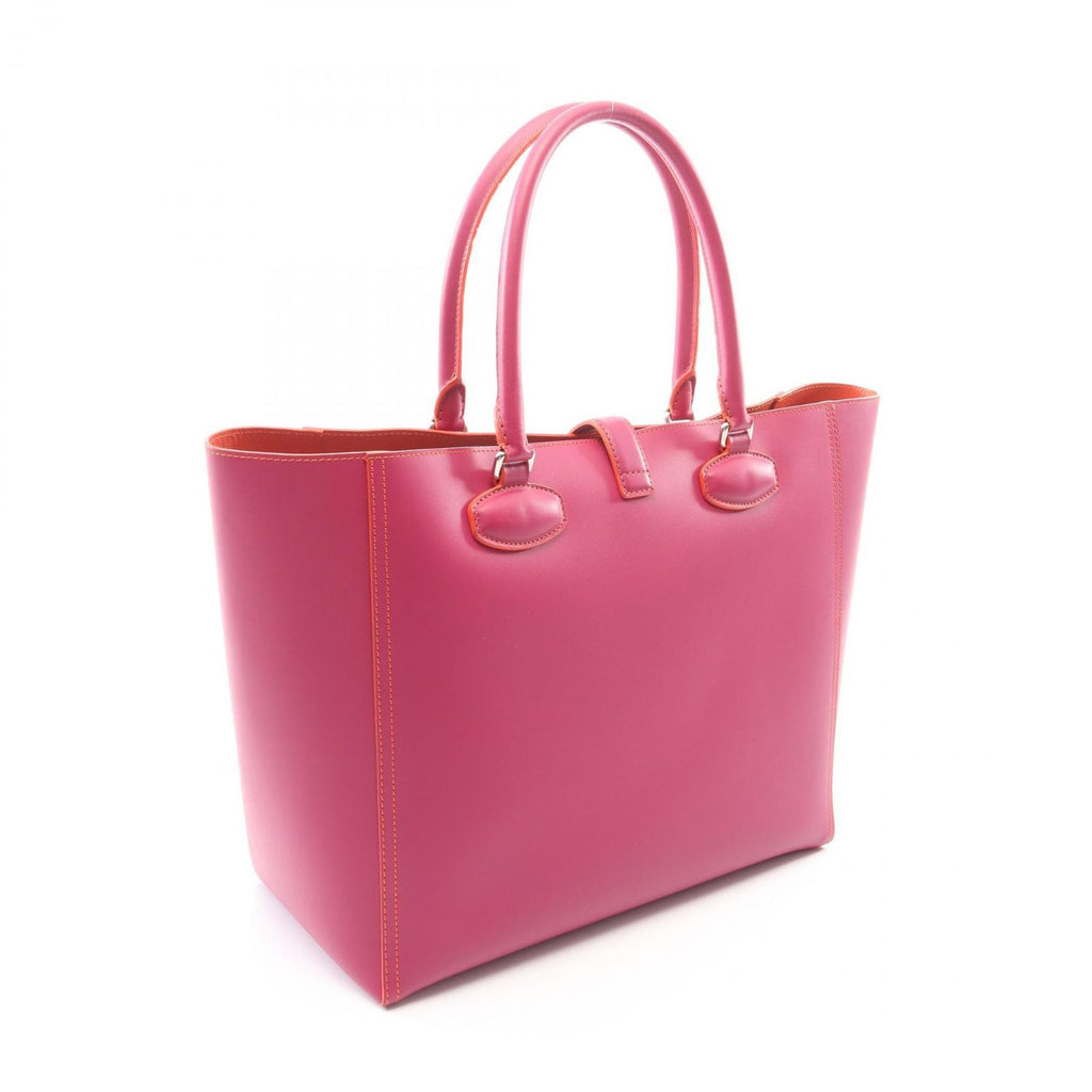 Loewe Tote Bag Leo Anagram Magenta Orange Leather Perforated — view 2