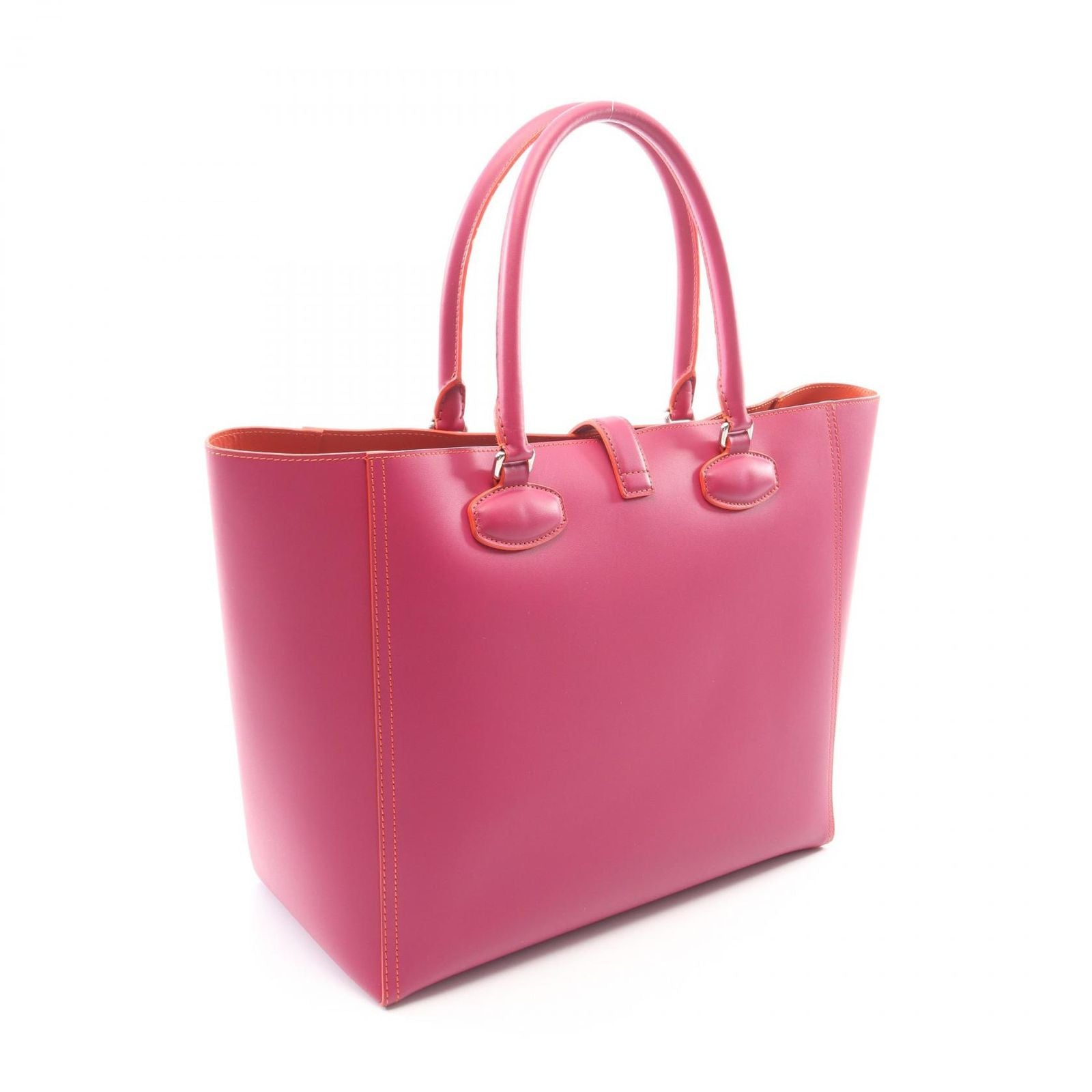 Loewe Tote Bag Leo Anagram Magenta Orange Leather Perforated — view 2