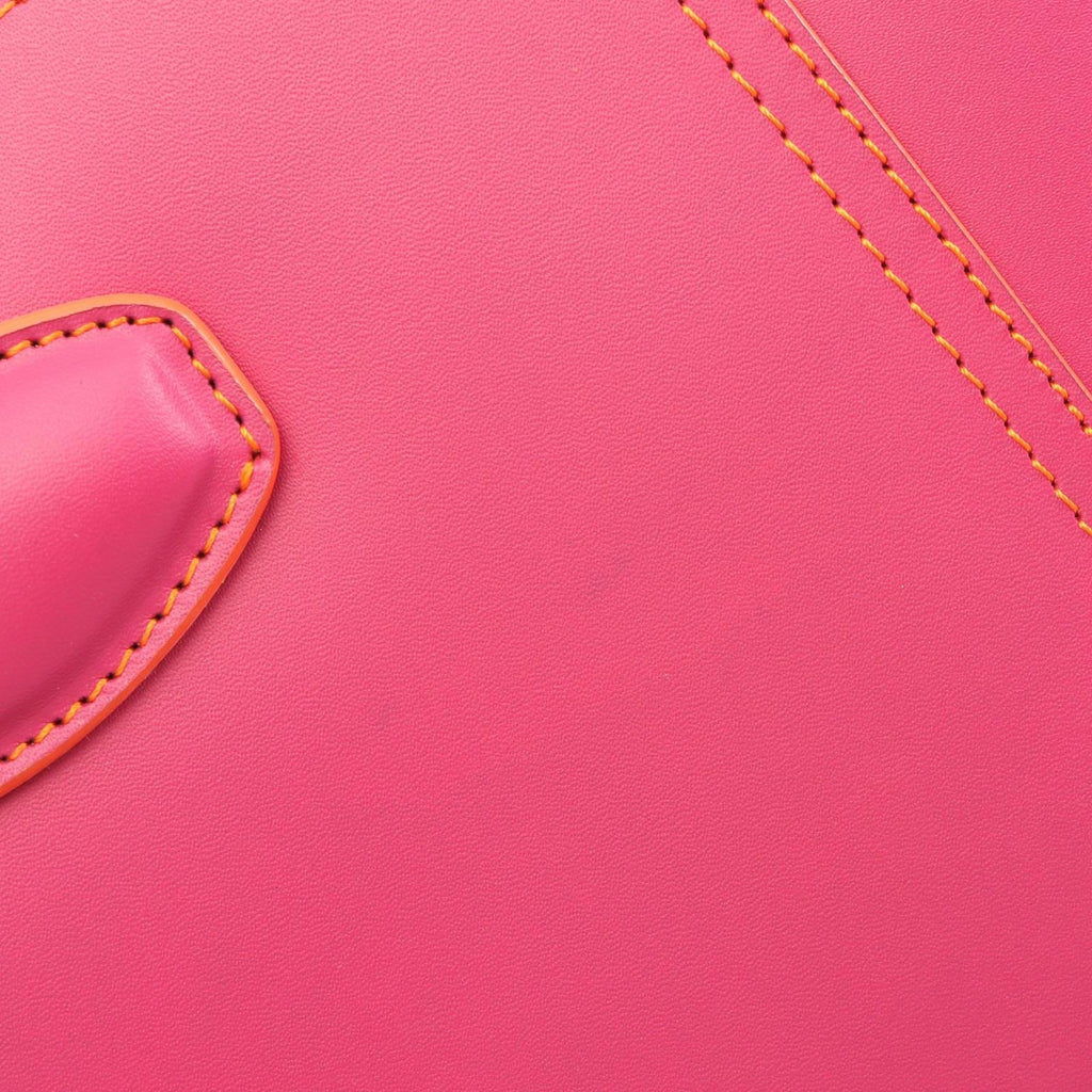 Loewe Tote Bag Leo Anagram Magenta Orange Leather Perforated — view 8