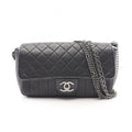 Chanel Shoulder Bag Quilted Black Leather Mademoiselle Chain