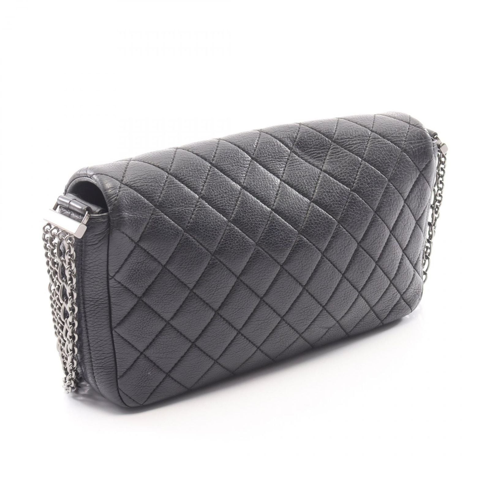 Chanel Shoulder Bag Quilted Black Leather Mademoiselle Chain — view 2