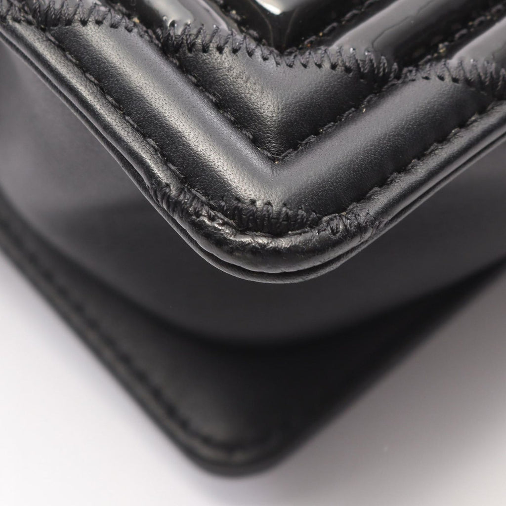 Chanel Shoulder Bag Boy Small Black Caviar Leather Chain Shawl — view 8