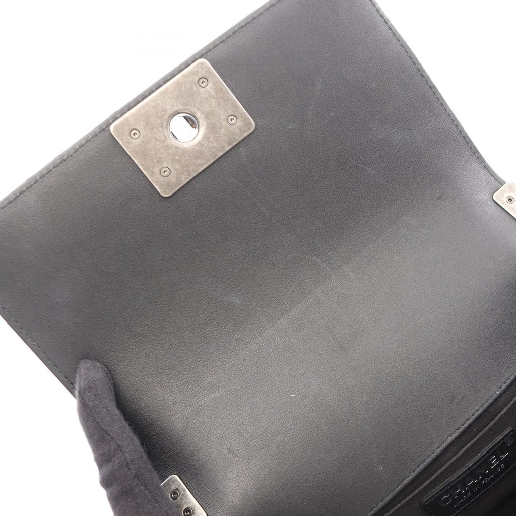 Chanel Shoulder Bag Boy Small Black Caviar Leather Chain Shawl — view 6