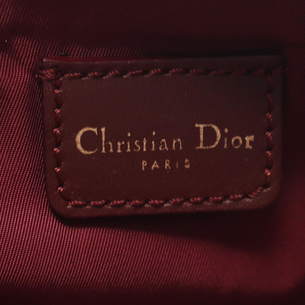 Dior Handbag Saddle Bag Ivory Bordeaux Canvas Leather Trotter Pouch — view 4