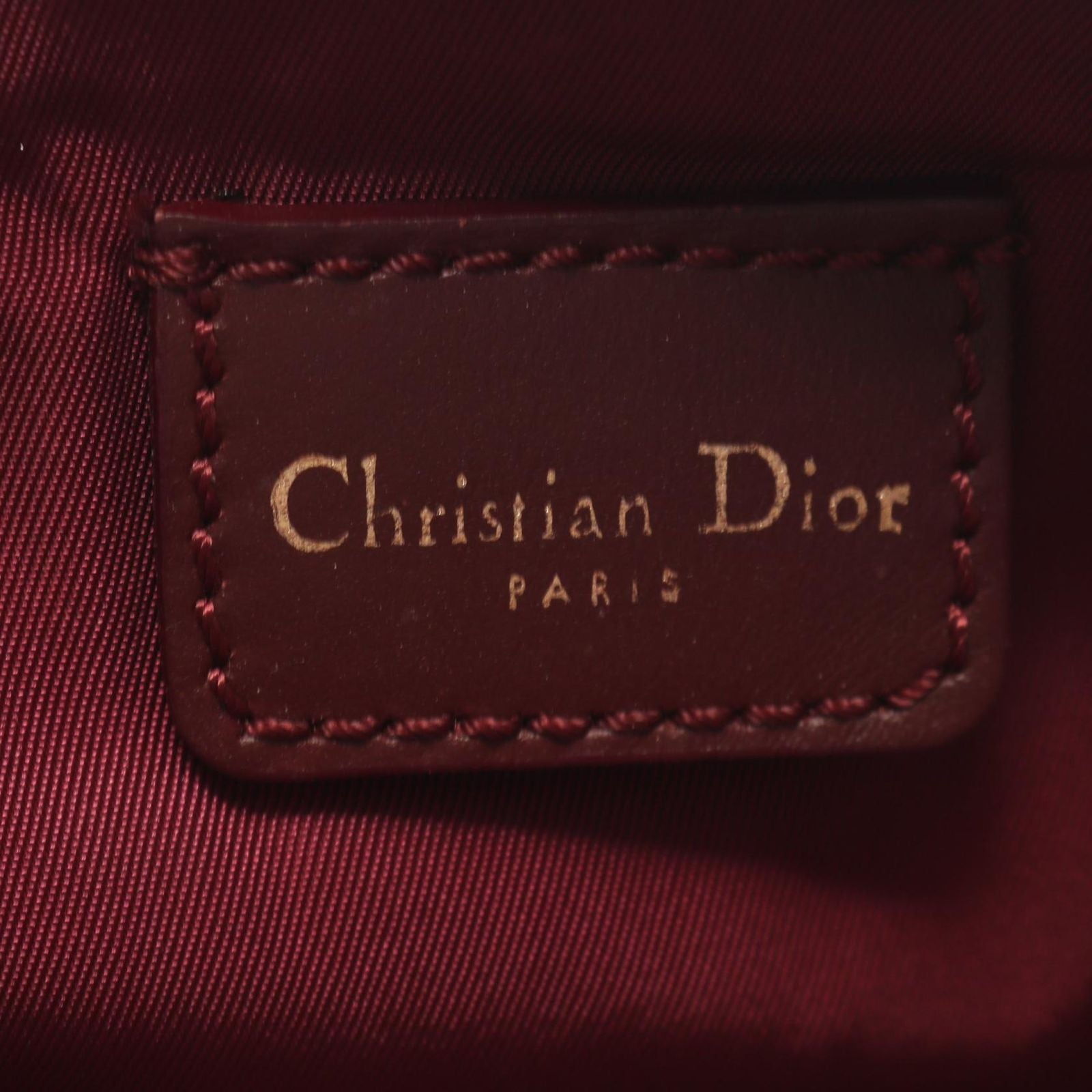 Dior Handbag Saddle Bag Ivory Bordeaux Canvas Leather Trotter Pouch — view 4