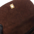 Chanel Shoulder Bag Quilted Dark Brown Suede — view 7