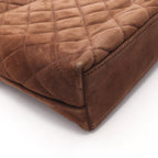Chanel Shoulder Bag Quilted Dark Brown Suede — view 8