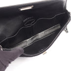 Chanel Shoulder Bag 2.55 Quilted East West Black Canvas Leather Chain — view 3