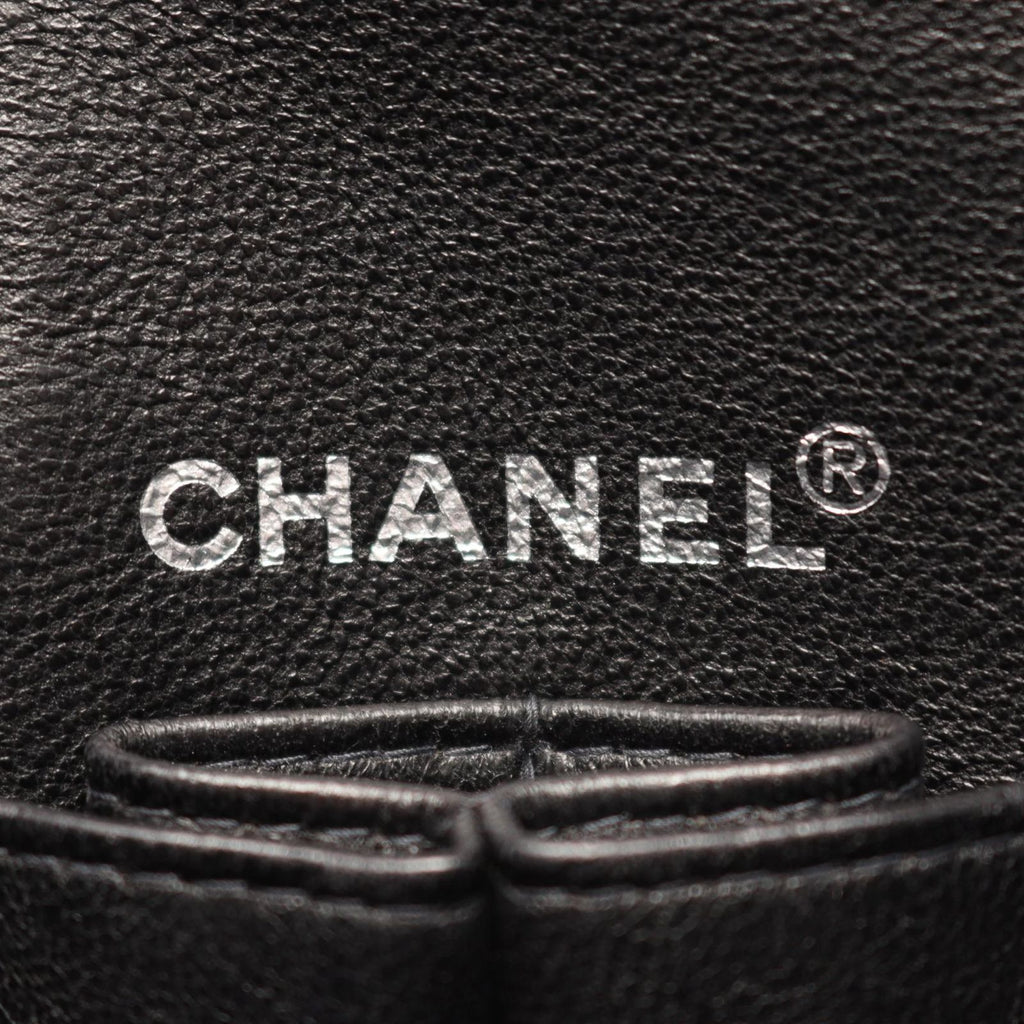 Chanel Shoulder Bag 2.55 Quilted East West Black Canvas Leather Chain — view 4