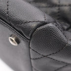 Chanel Tote Bag Quilted 2-Way Black Caviar Leather Chain — view 7