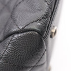 Chanel Tote Bag Quilted 2-Way Black Caviar Leather Chain — view 6