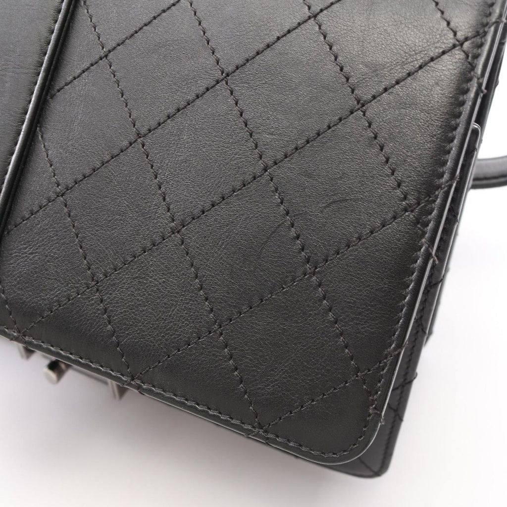 Chanel Shoulder Bag Quilted 2-Way Black Leather Chain — view 8