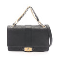 Chanel Shoulder Bag Quilted 2-Way Black Leather Chain