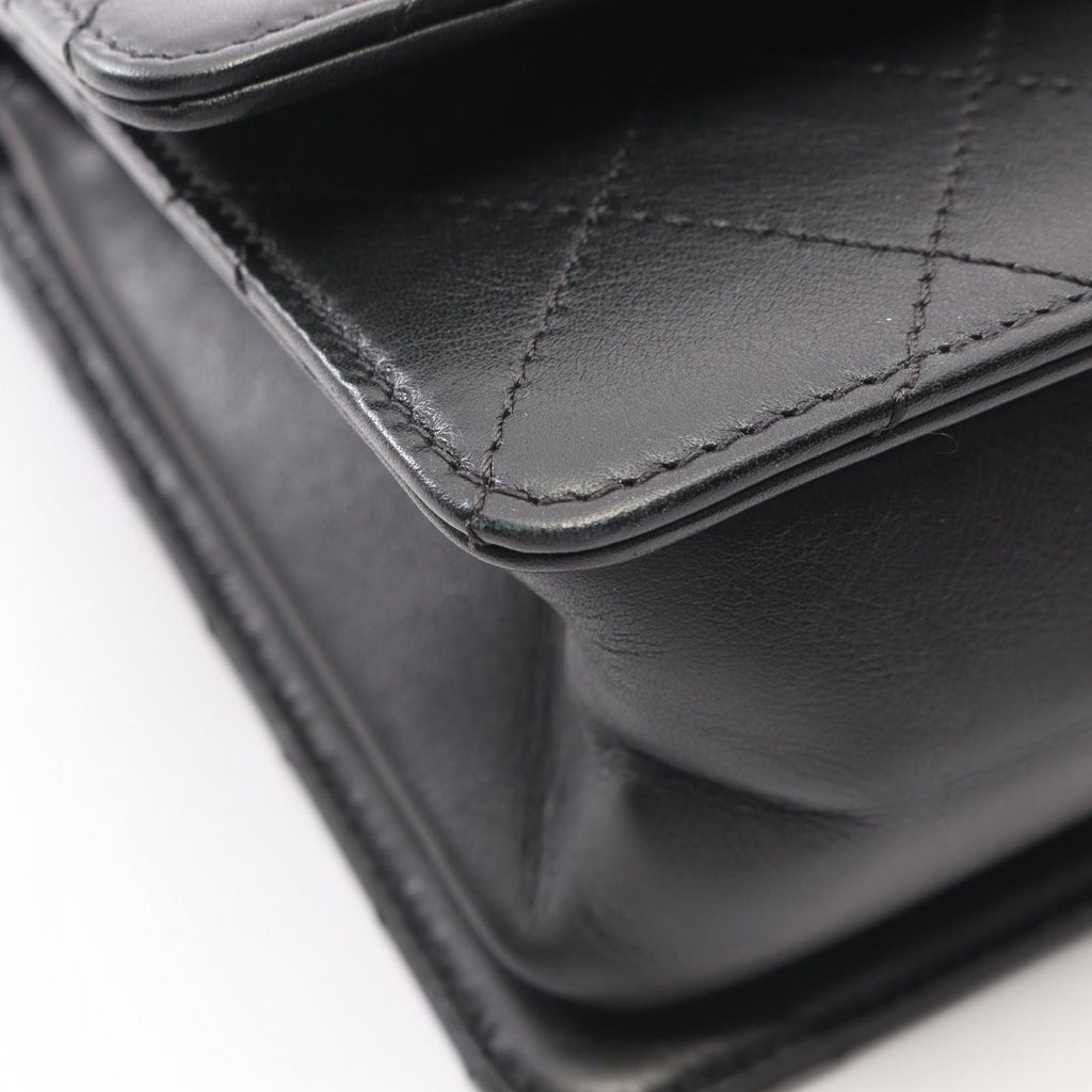 Chanel Shoulder Bag Quilted 2-Way Black Leather Chain — view 7