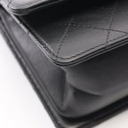 Chanel Shoulder Bag Quilted 2-Way Black Leather Chain — view 7