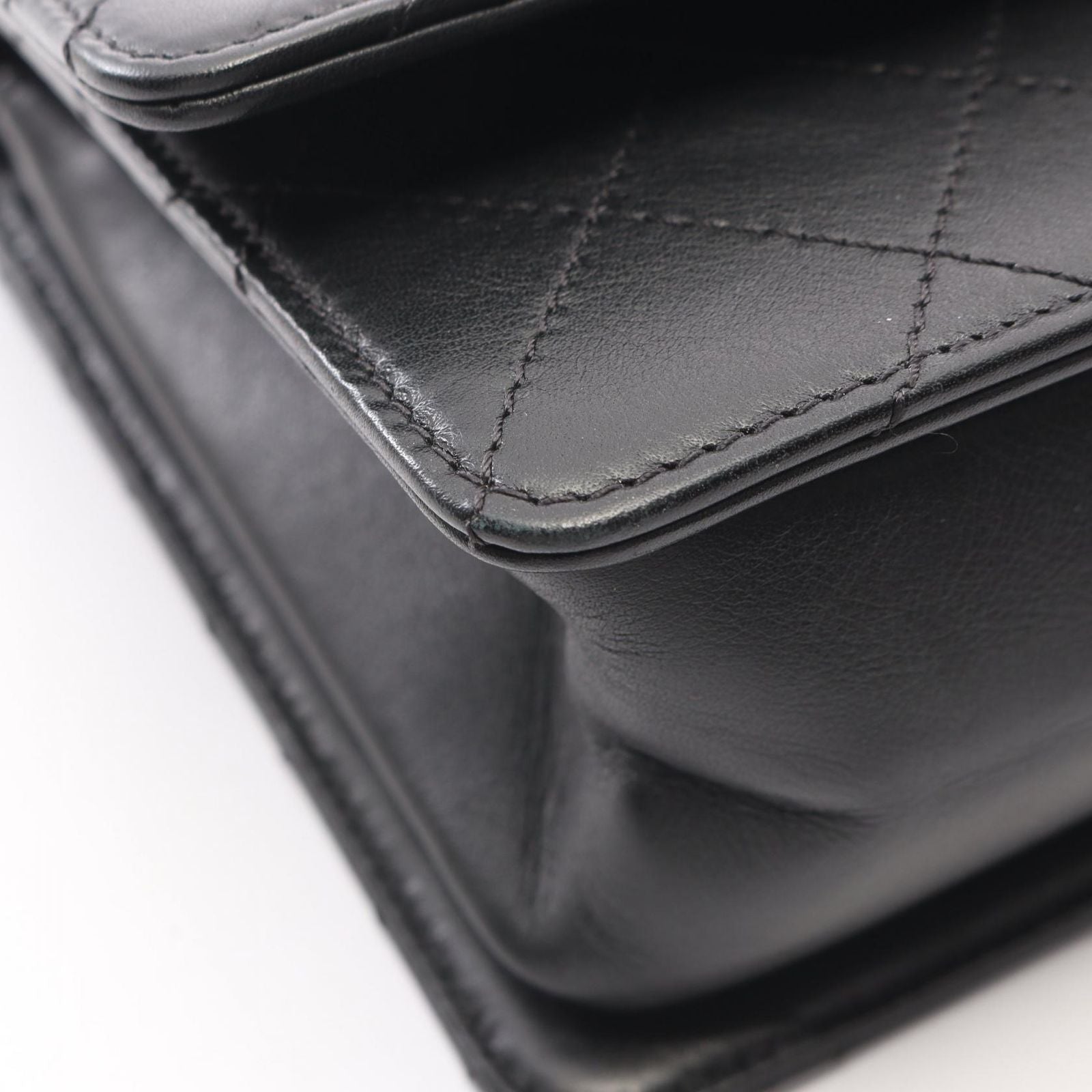 Chanel Shoulder Bag Quilted 2-Way Black Leather Chain — view 7