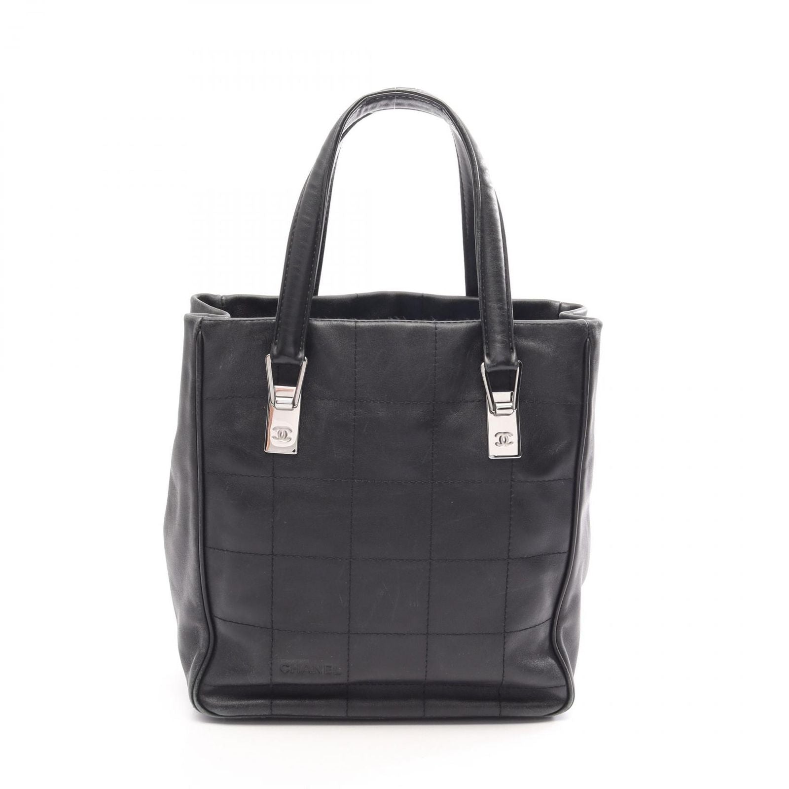 Chanel Tote Bag Choco Bar Black Lambskin