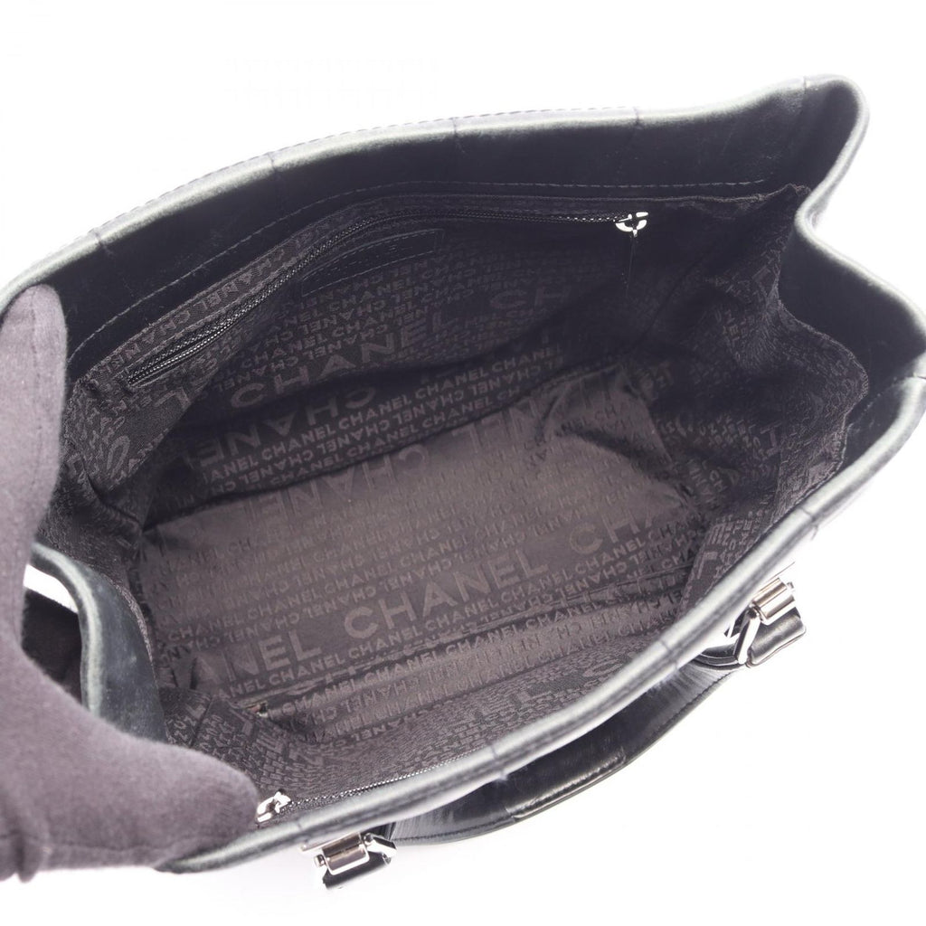 Chanel Tote Bag Choco Bar Black Lambskin — view 3