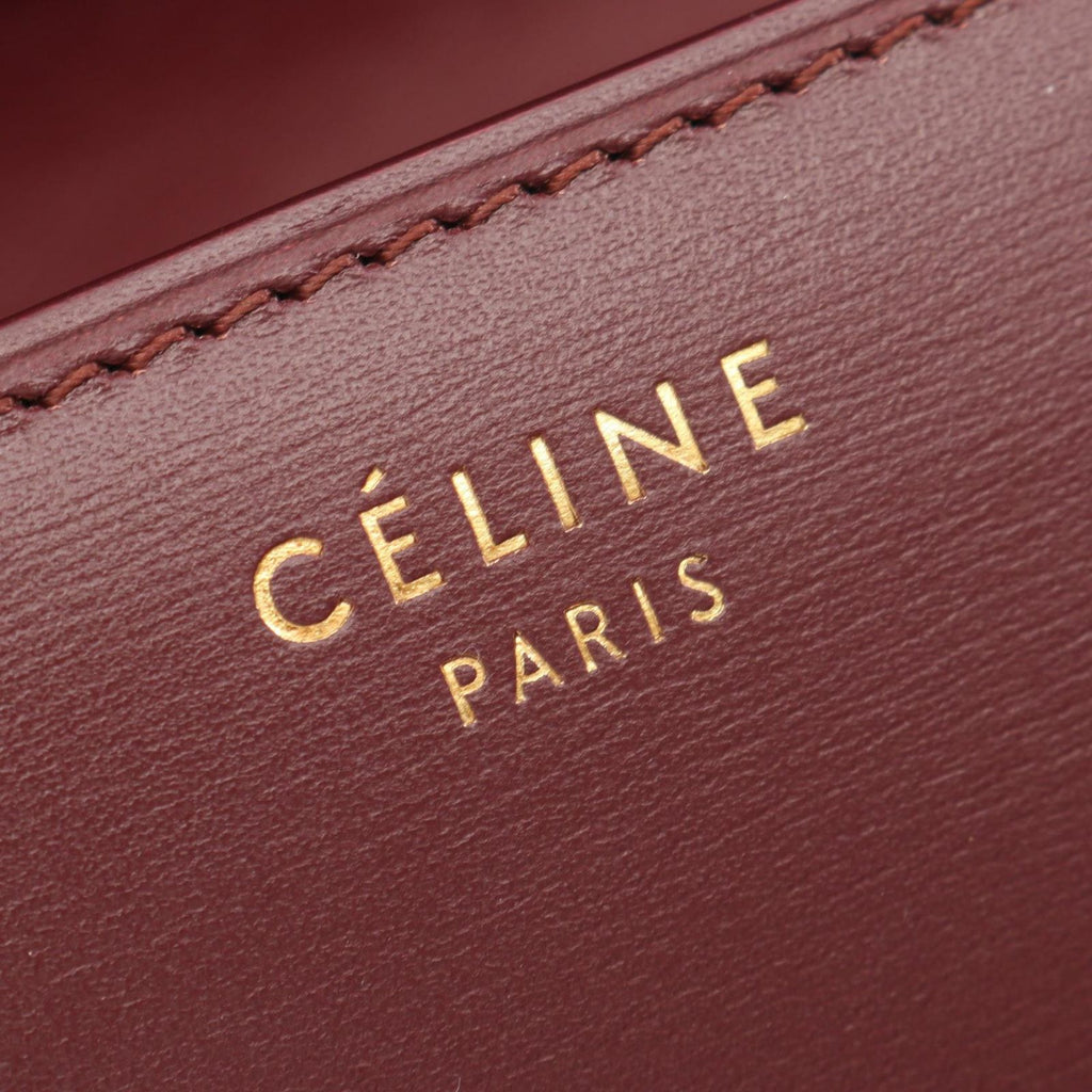 Celine Shoulder Bag Classic Box Small Bordeaux Leather — view 4