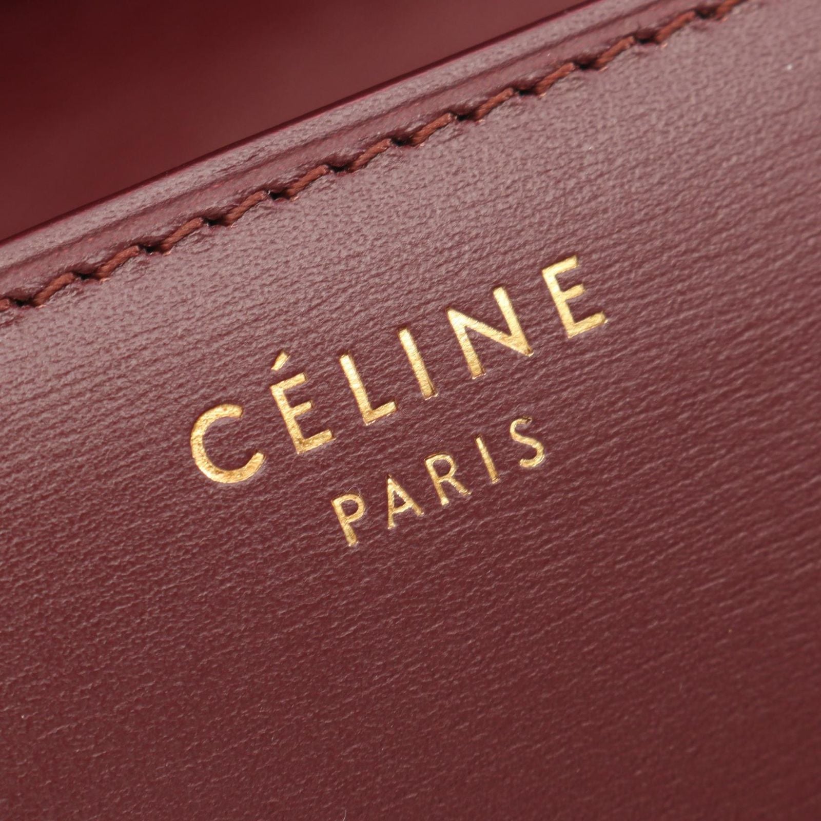 Celine Shoulder Bag Classic Box Small Bordeaux Leather — view 4